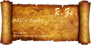 Réz Zsolt névjegykártya